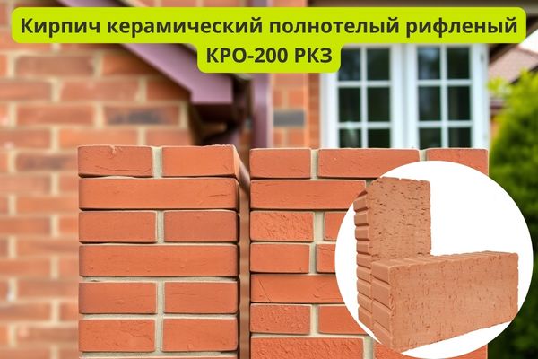 керамический рифленый полнотелый кирпич КРО-200 фото